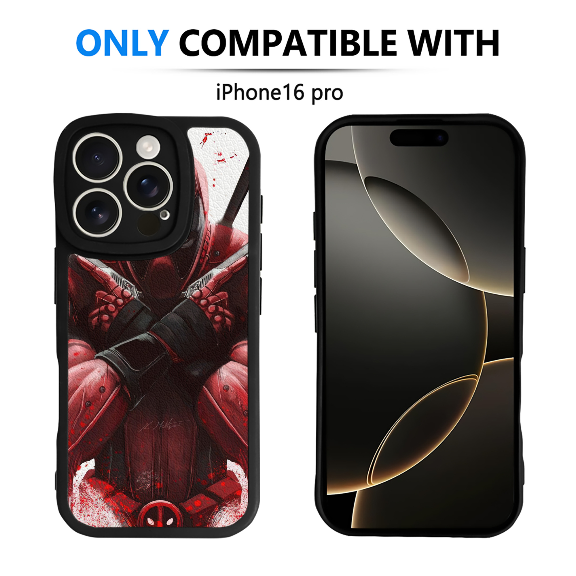 （画像用） Deadpool デッドプール 【iPhone 16シリーズ対応】シリコンスマホケース（レザー調） 材質：シリコン